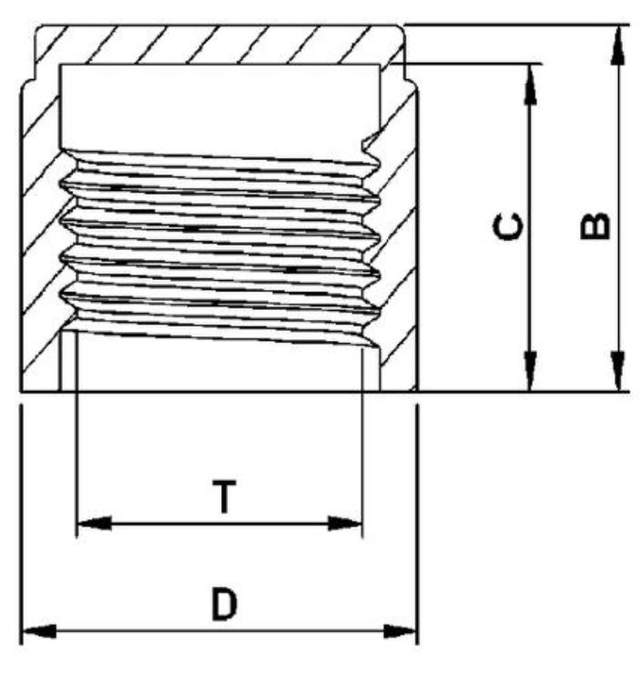 Threaded UNF Caps (AC)AC Threaded UNF Cap_technical drawing