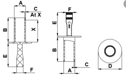 Center Pull-Out Plugs (DT)DT Pull-Out Plug technical drawing