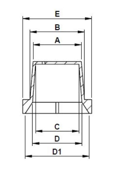 Conical Grips (NG)Conical grip cap for hydraulics_NG technical drawing