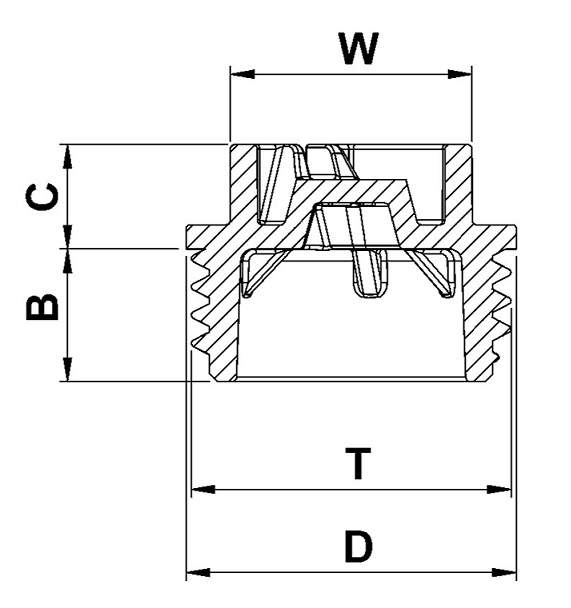 Threaded Gas Plugs (TF)Threaded Gas Plugs drawing