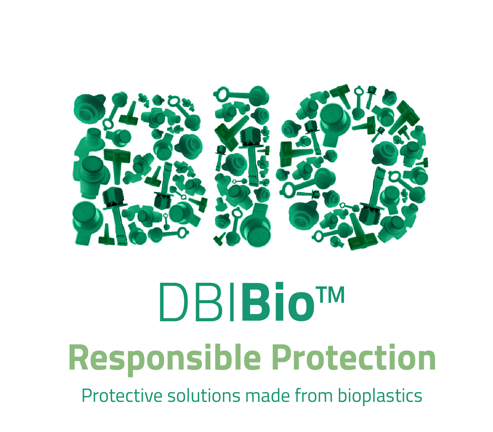 DBIBio logo. Protective solutions made from bioplastics. 