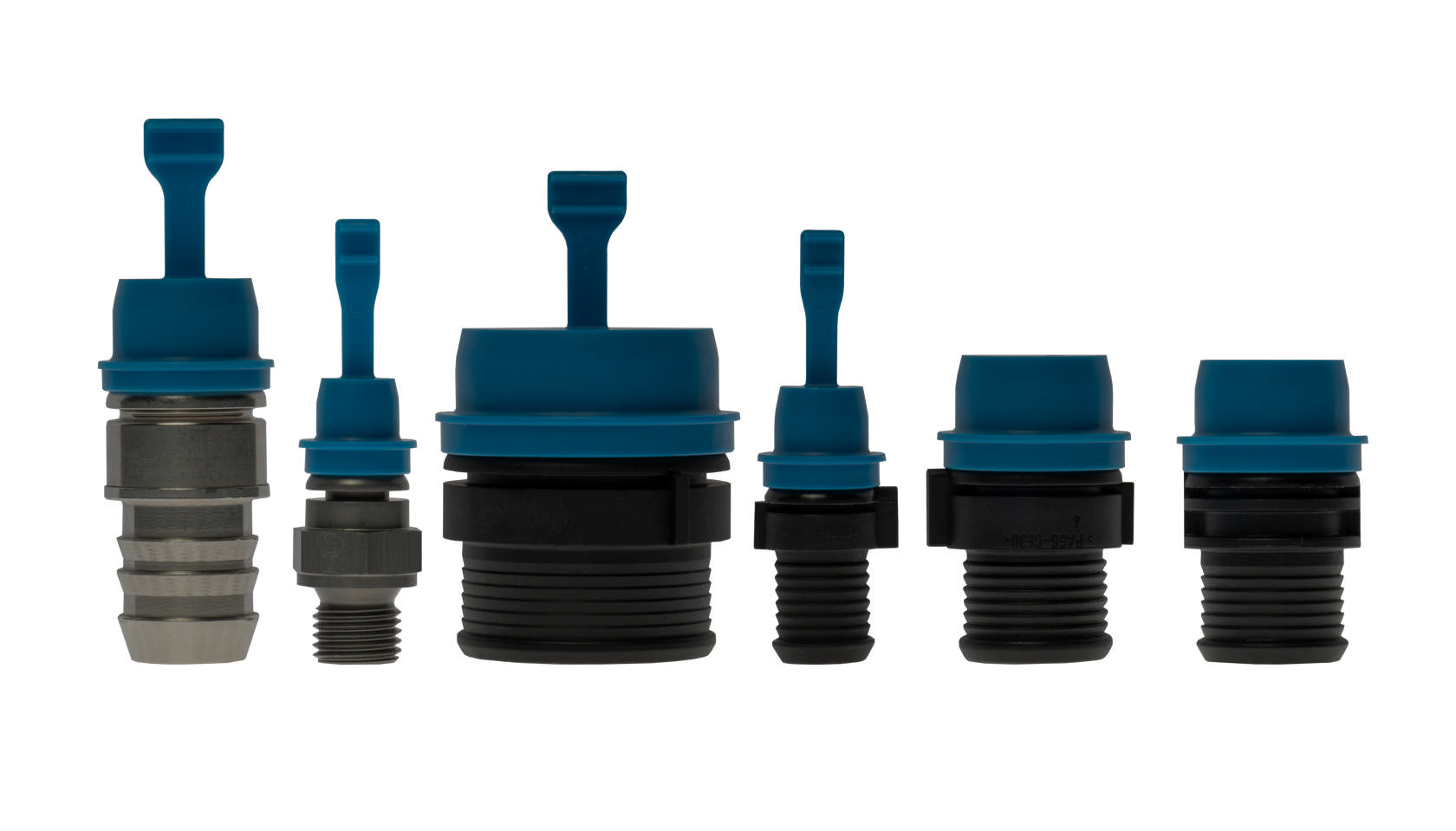 Blue recycled DV caps for VDA Quick Connectors